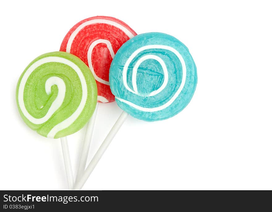 Lollipops isolated on white background