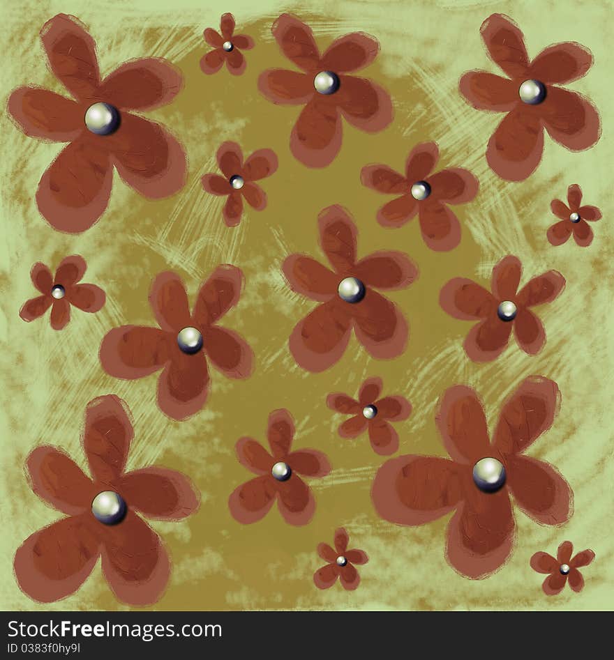 Artistic floral background computer generated