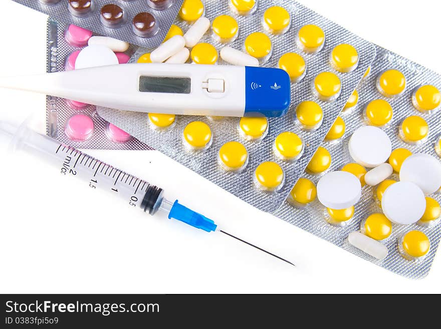 Tablets isolated on a white background