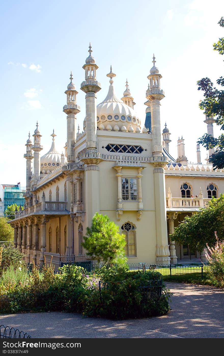 The royal pavilion at brighton in east sussex in england. The royal pavilion at brighton in east sussex in england