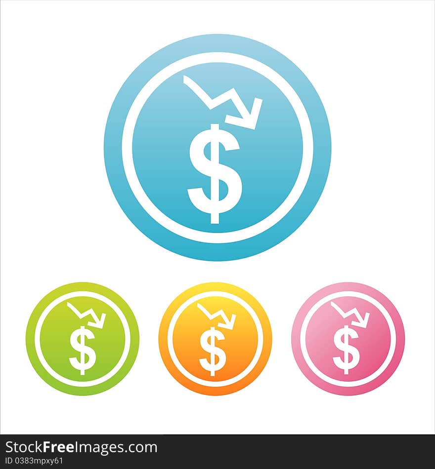 Colorful dollar signs