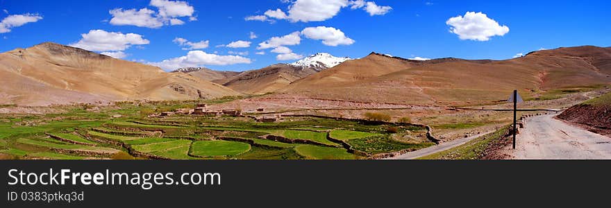 A beautiful Himalayan landscape with vast mountain range spread over. A beautiful Himalayan landscape with vast mountain range spread over.