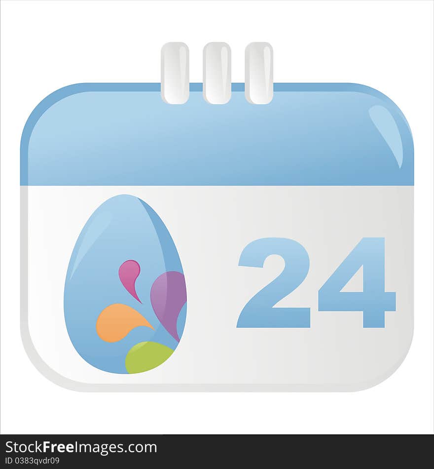 Easter calendar icon with egg