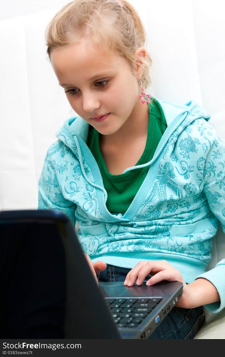 Girl and computer