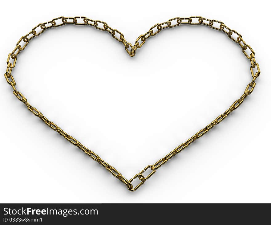 Gold Chain In The Form Of Heart