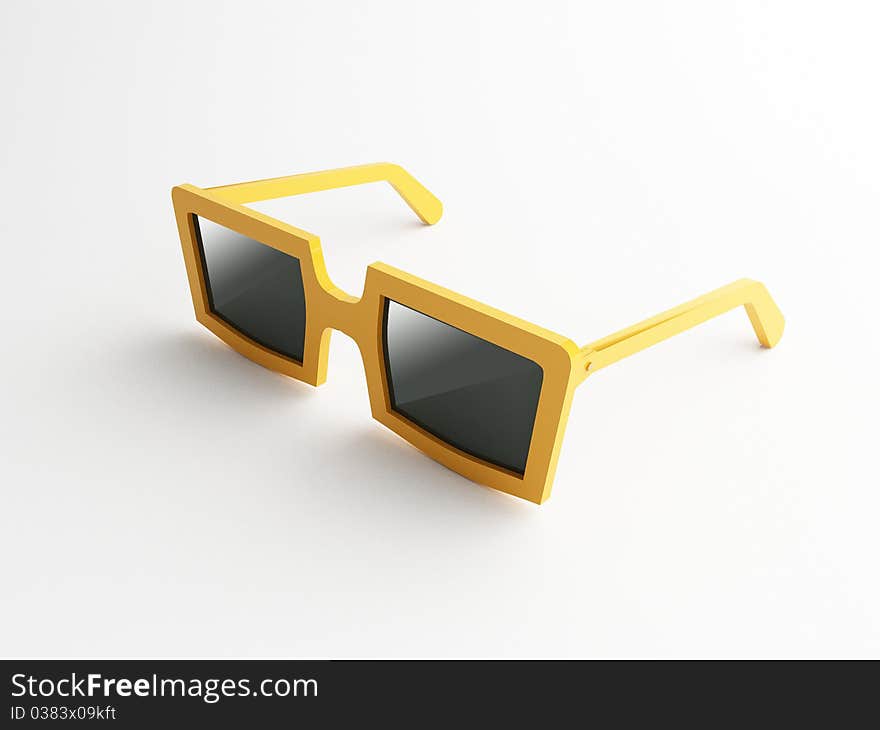 3d orange sunglasses