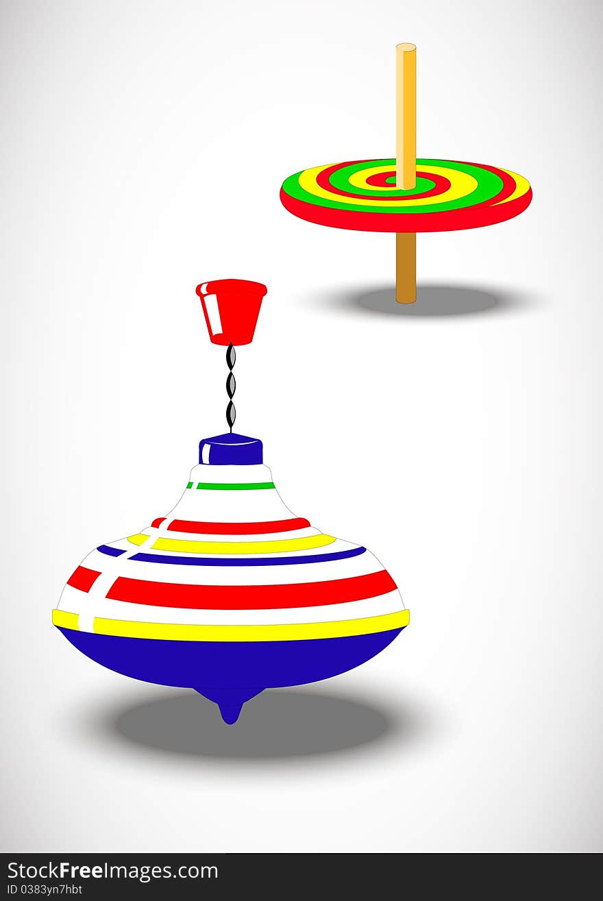 Illustration of children's toy whirligig. Illustration of children's toy whirligig