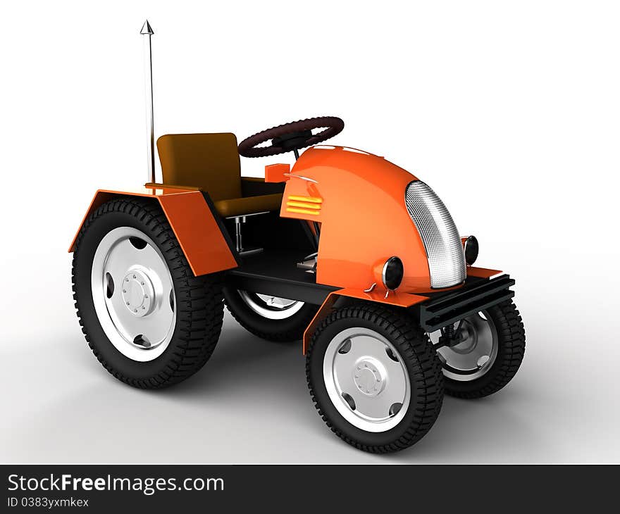 Orange Tractor With A Chrome Tube â„–1