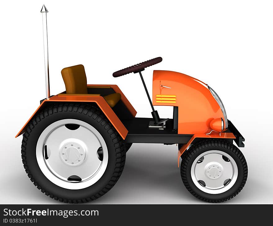 Orange tractor with a chrome tube №2