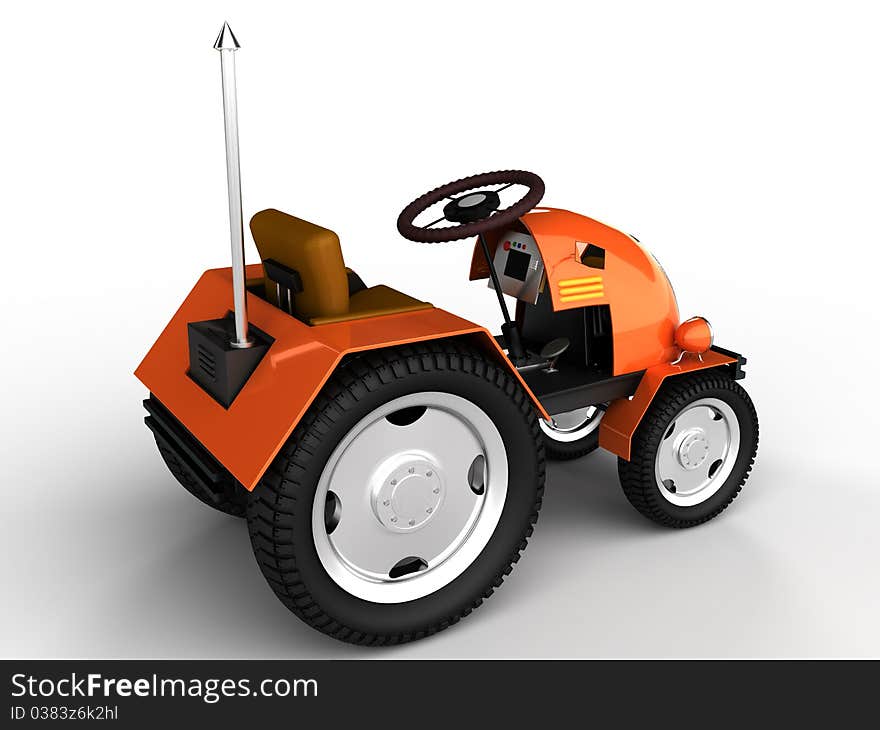 Orange tractor with a chrome tube №3