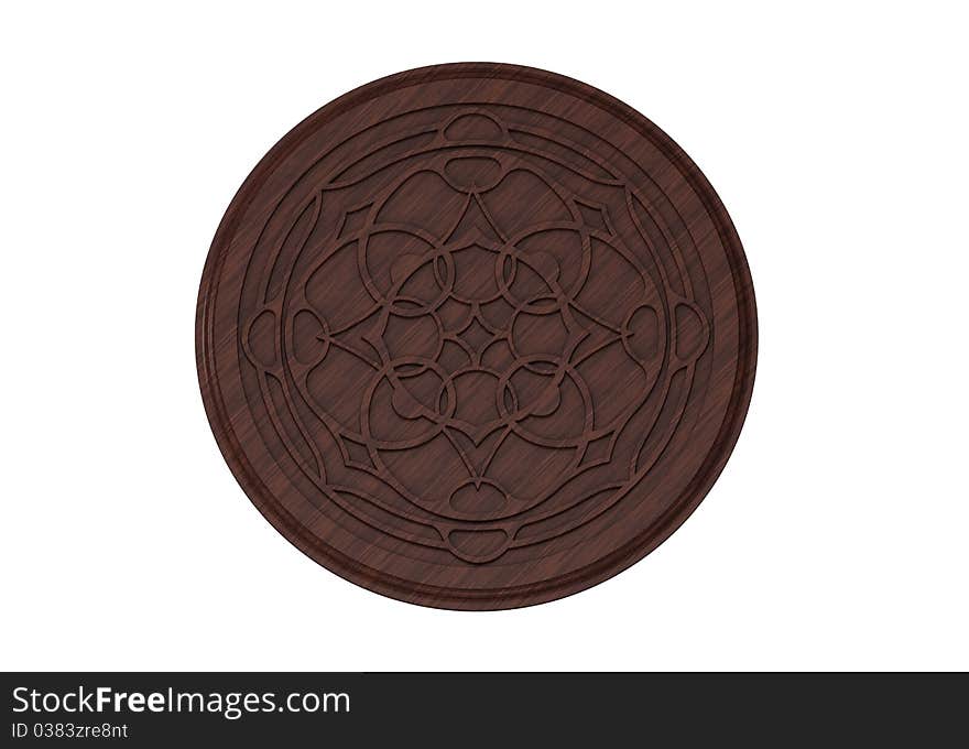 Decorative pattern on a round surface