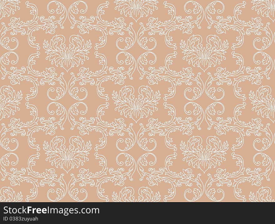 Vector illustration of Damask back