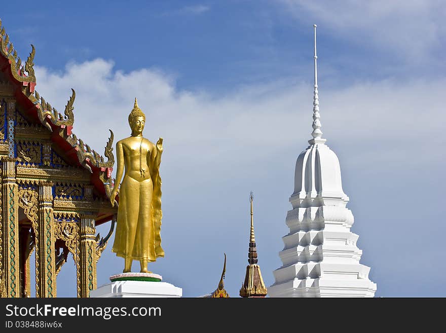 Buddha image front side of Thai church