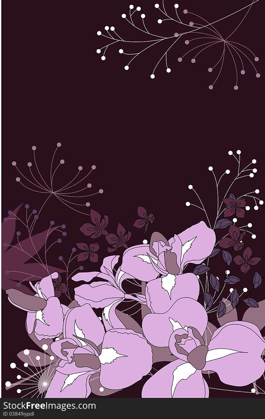 Floral background with stylized flowers