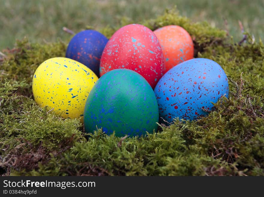 Colored easter eggs