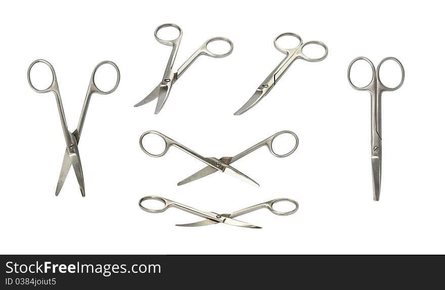 Collage scissors isolate on a white background