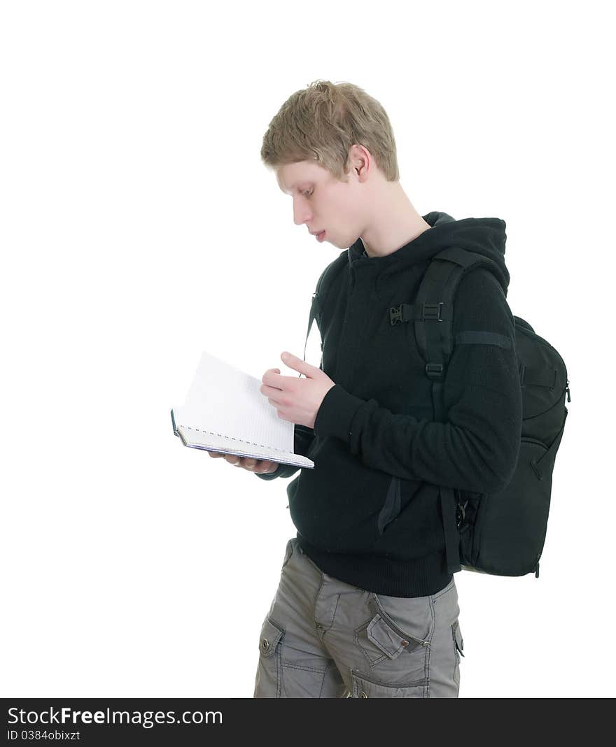 Male Student Holding Some Notebooks