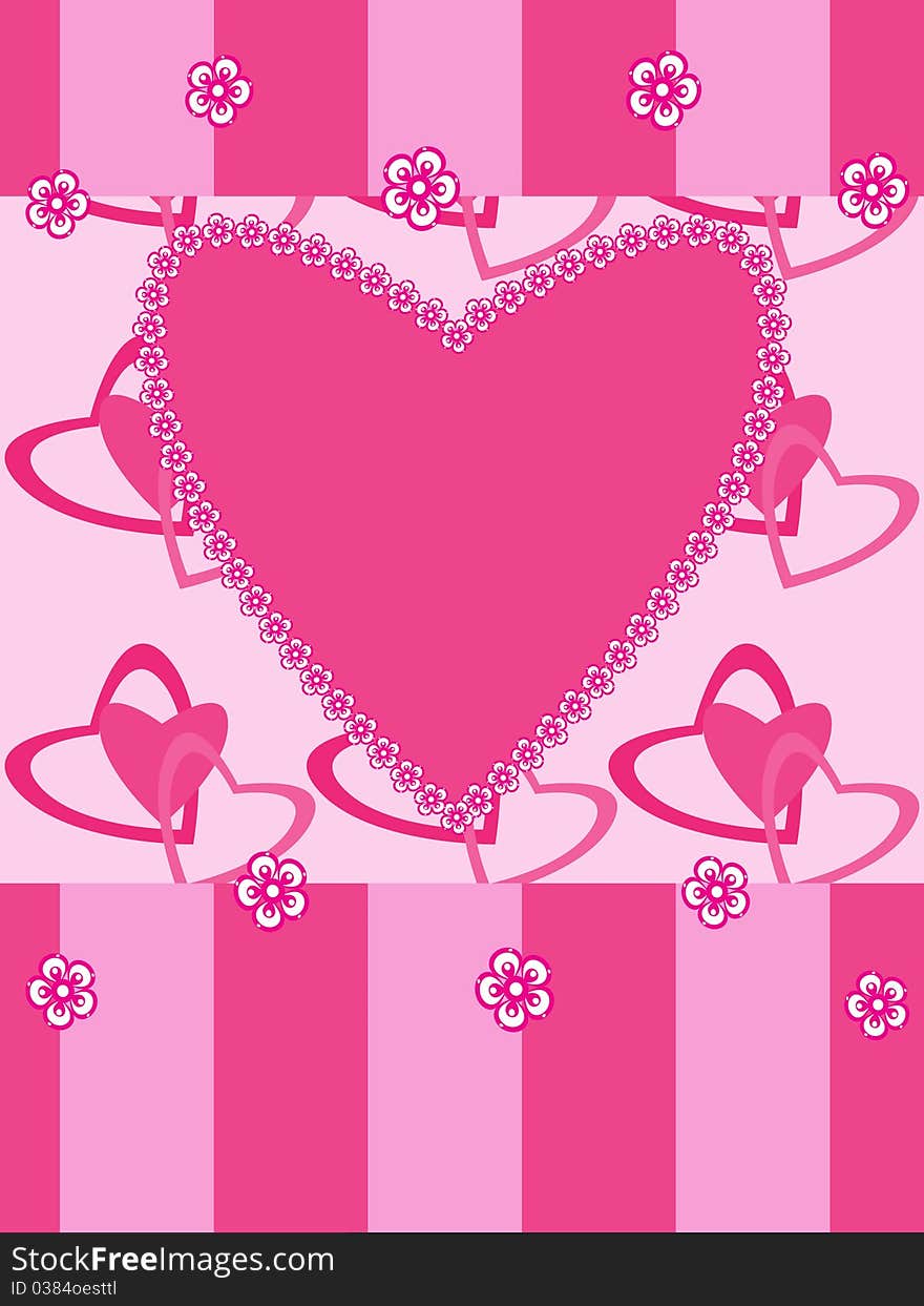 Greeting card with Valentine day motives. Greeting card with Valentine day motives