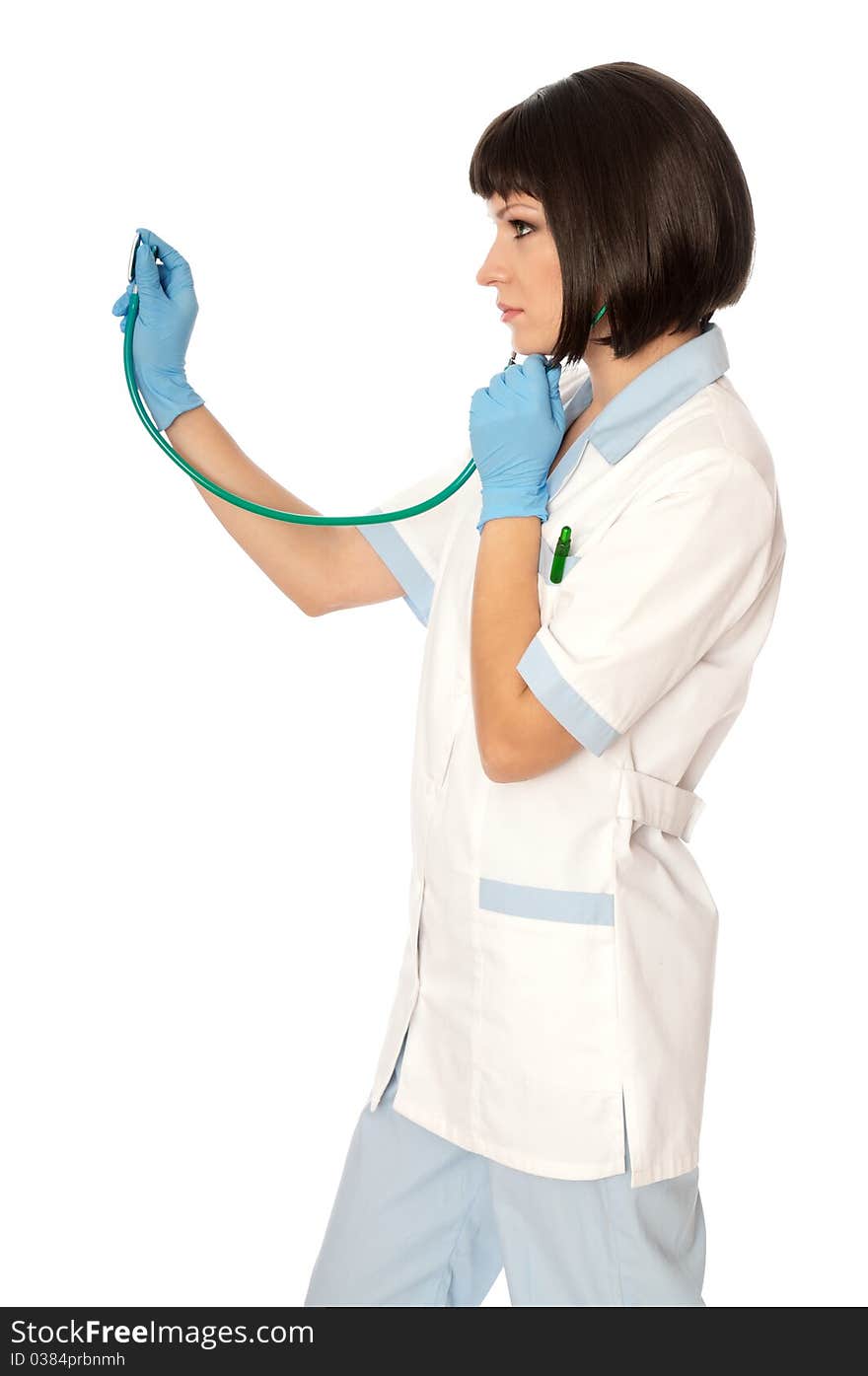 The doctor holding stethoscope in the hand