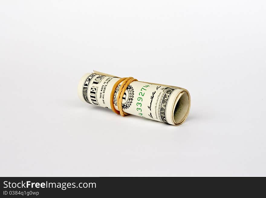 Image of the dollars money bills isolate on a white background. Image of the dollars money bills isolate on a white background