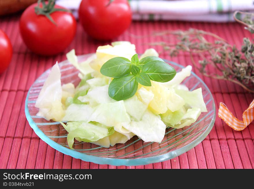 Fresh salad of cabbage