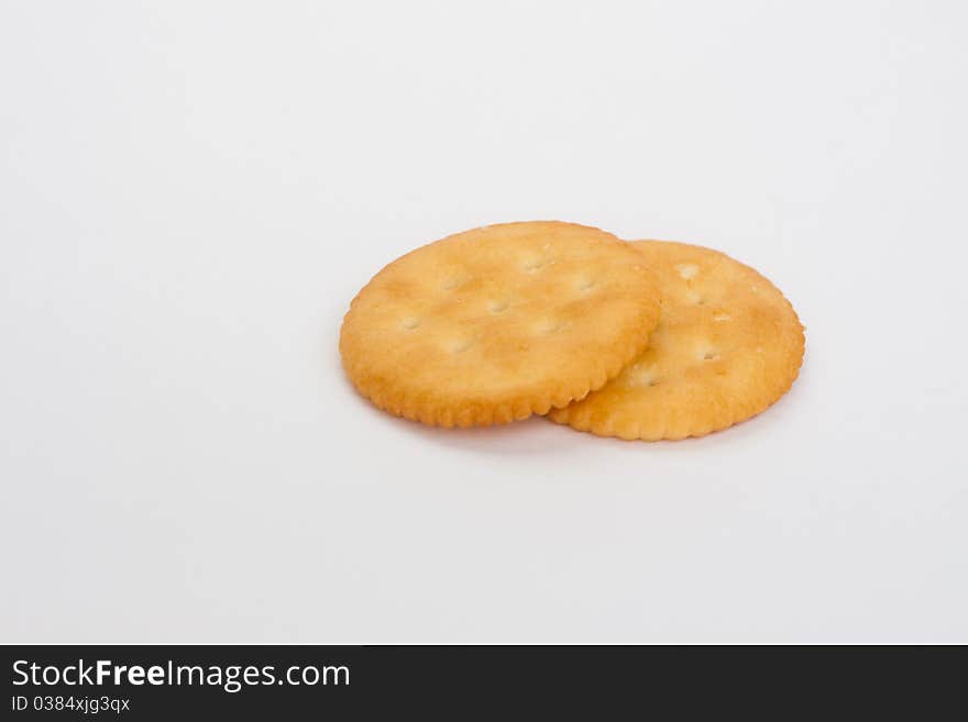 Image of the 2 crackers isolate on a white background. Image of the 2 crackers isolate on a white background