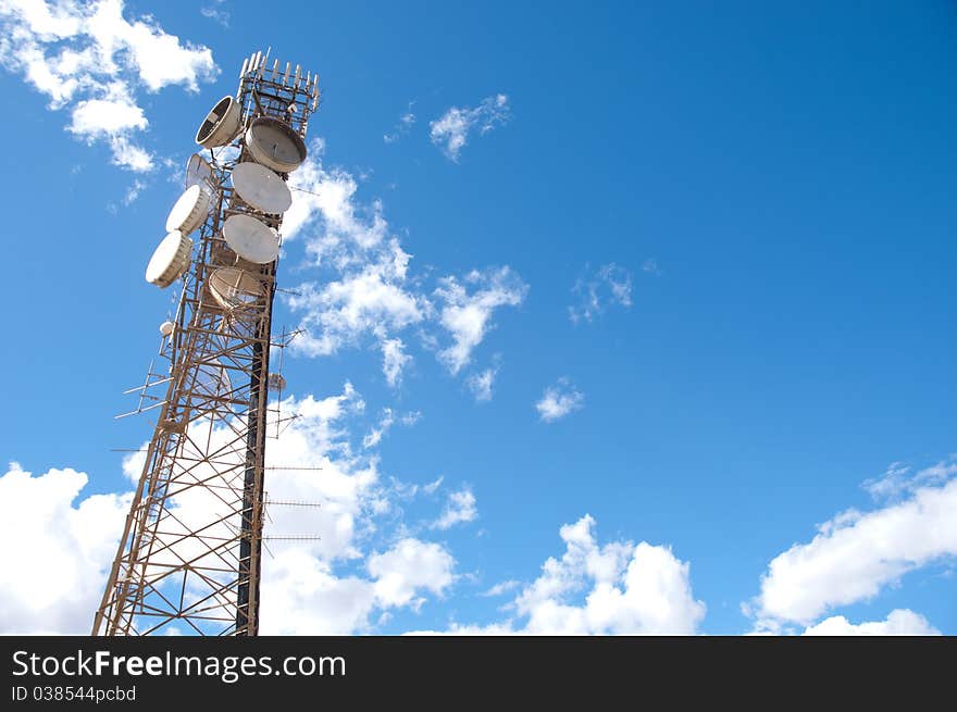 Microwave tower using in telecommunication