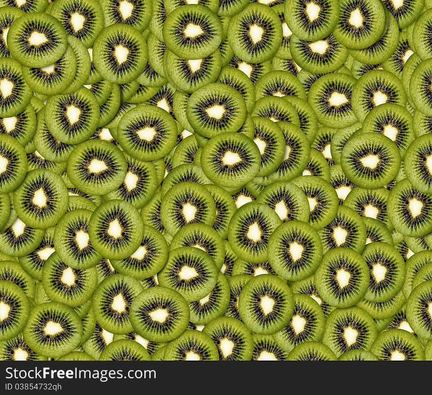 Tileable background texture illustration of sliced kiwi fruit. Tileable background texture illustration of sliced kiwi fruit