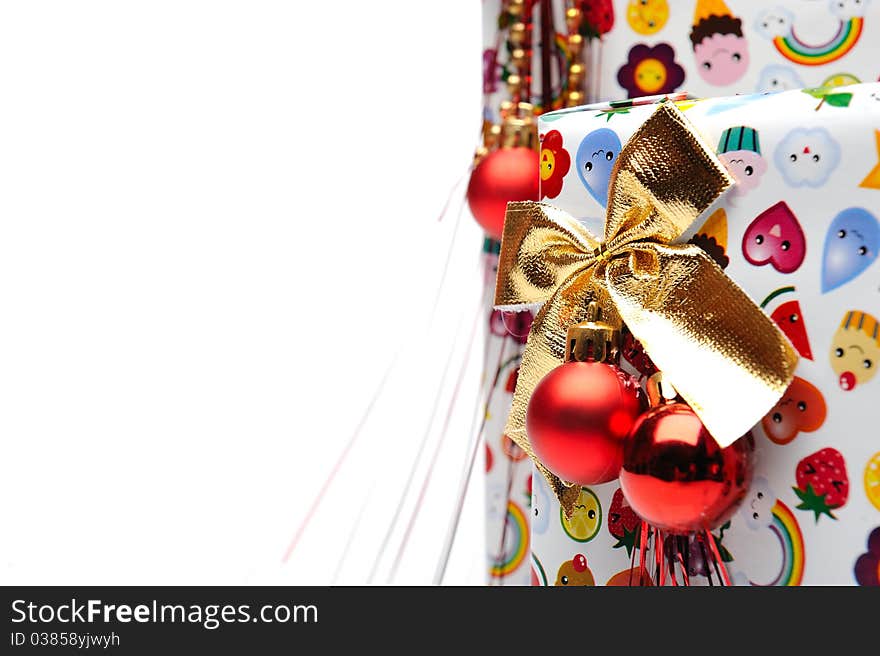 Beautiful presents boxes. isolated on white background