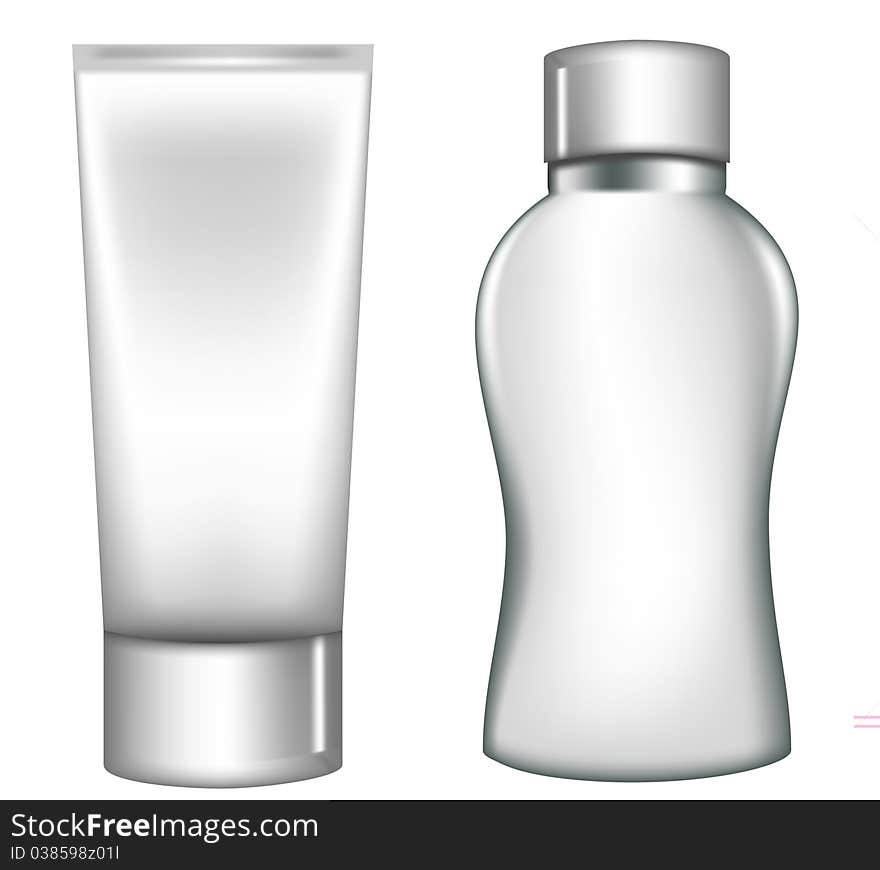 Empty plastic containers for medical pills, lotion or cream