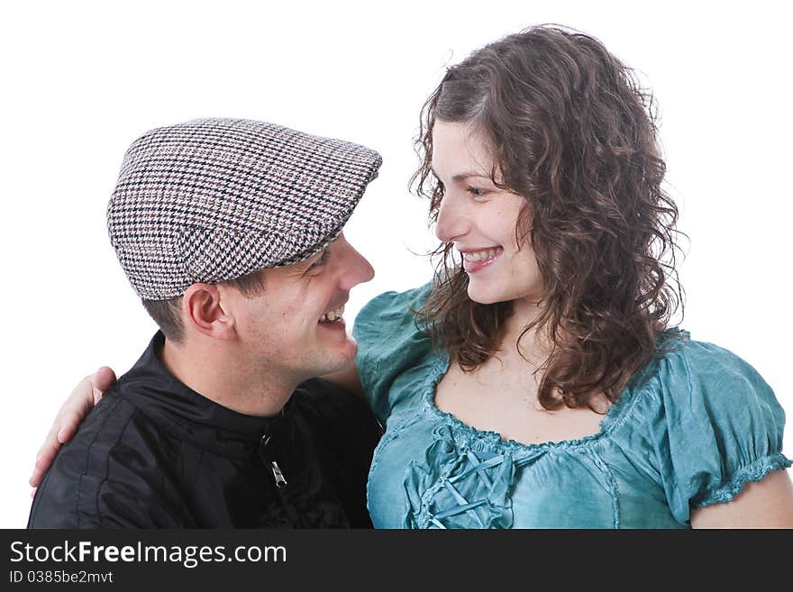 Happy family, parents waiting for a baby, woman siting on man lap