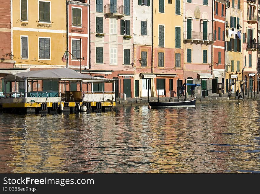 Portofino, a small and world famous whirlpool of fisherman in Liguria Italy