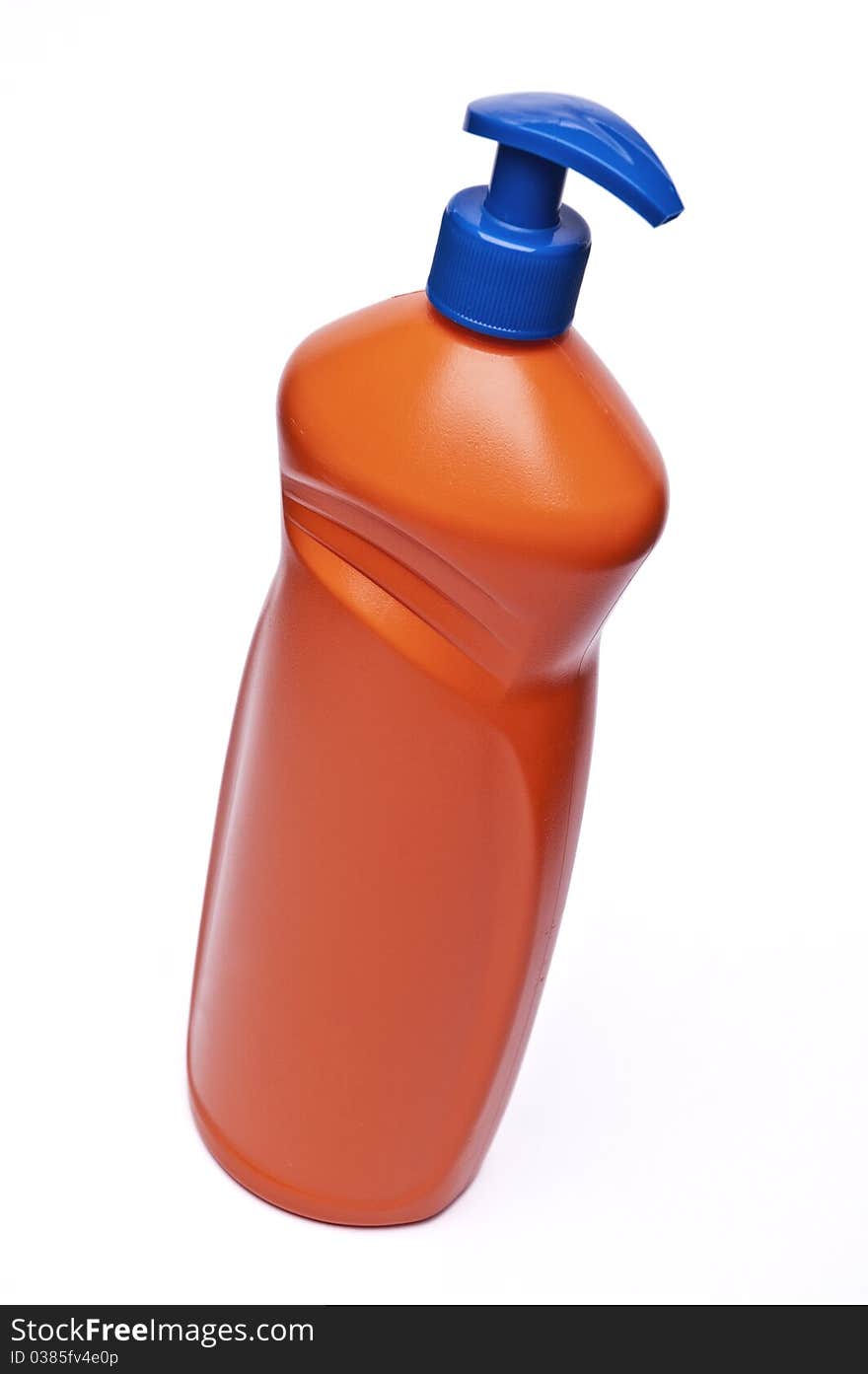 Orange plastic bottle