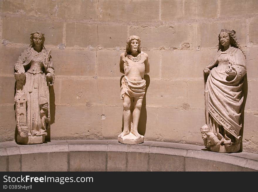 Old religious statues, taken in Lausanne cathedral