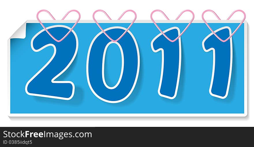 Clipped blue sign 2011 (vector Illustration for web design)