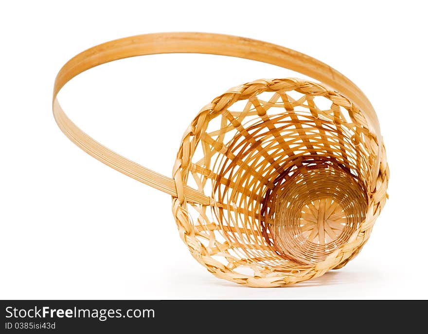 Wicker lying, white background, isolated. Wicker lying, white background, isolated