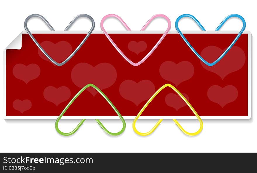 Clipped hearts set (vector Illustration for web design)