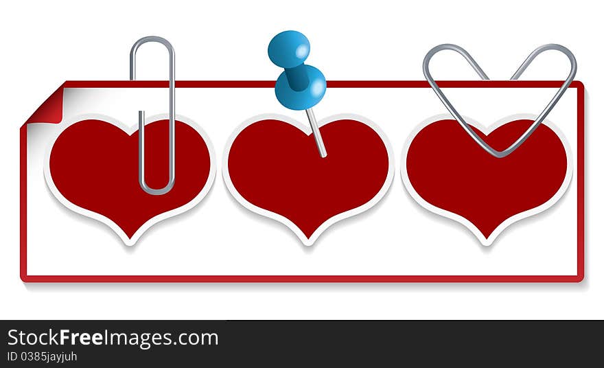 Clipped hearts (vector Illustration for web design)