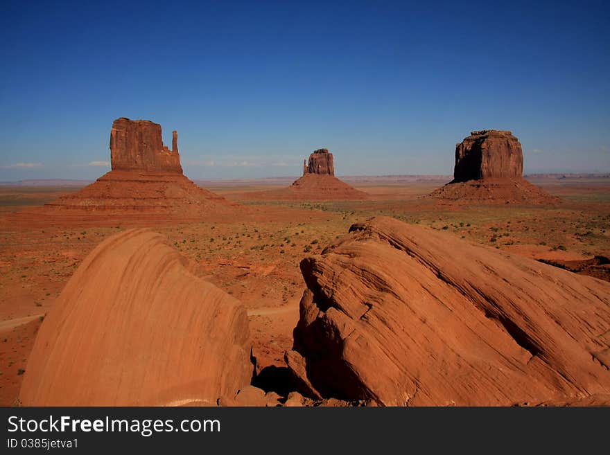 Landscape panorama of monument valley