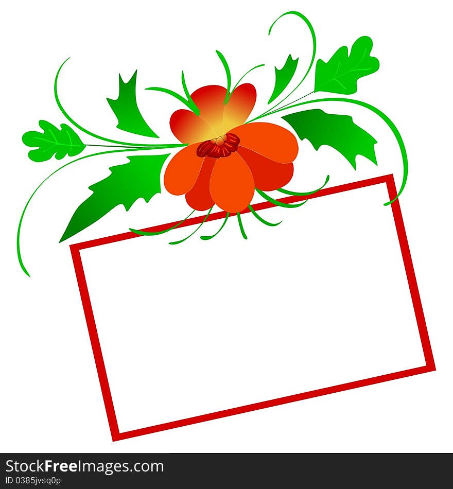 Empty card with flower