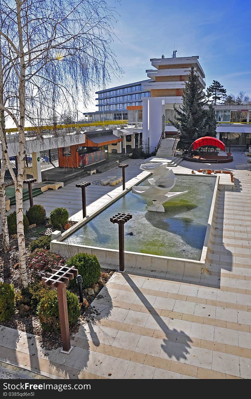 Interior garden of five star hotel