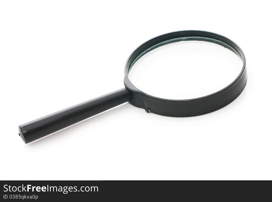 Magnifying glass on white background