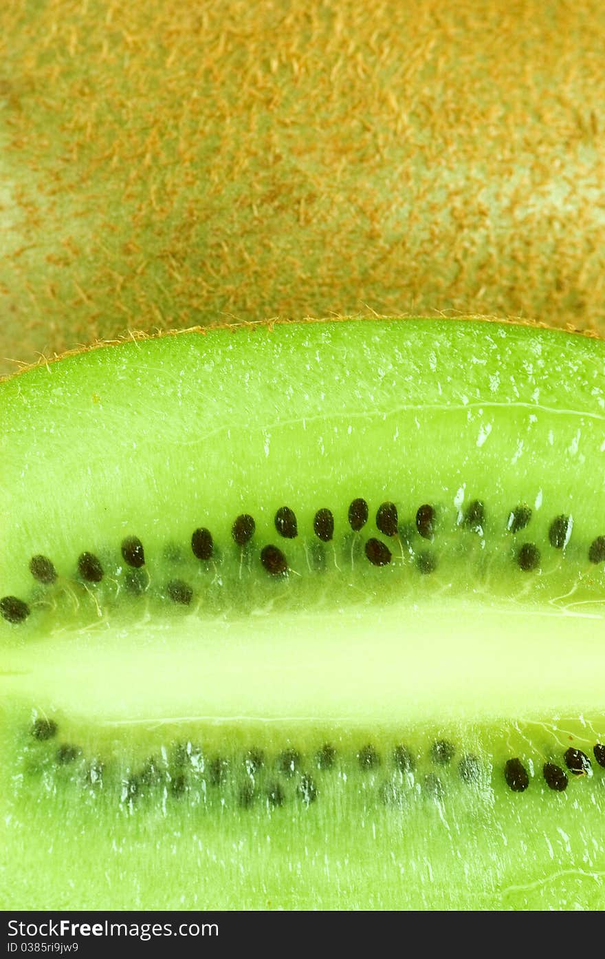 Macro photo of a fresh kiwi close up