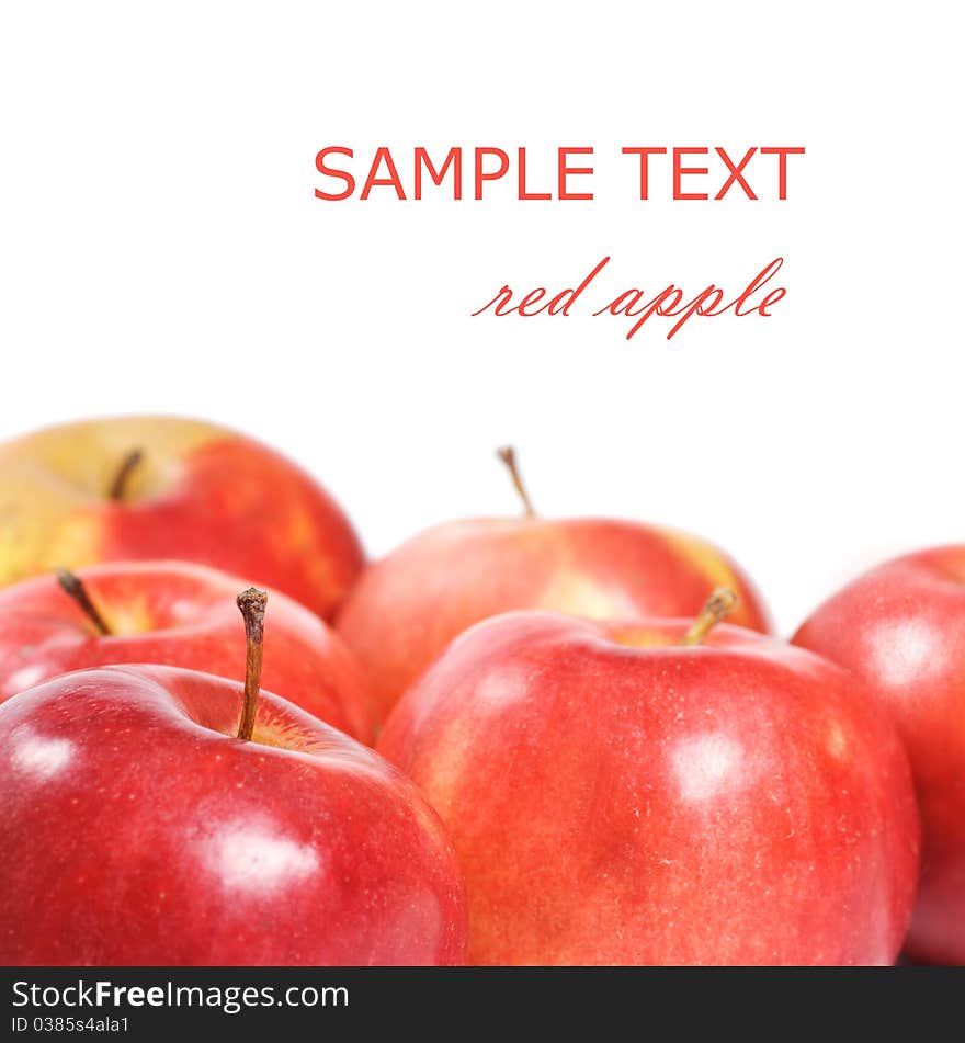 Red apple isolated on the white background