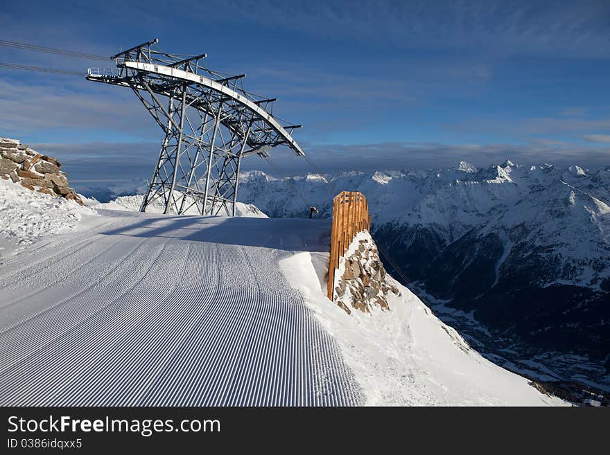 Cable-car in alps