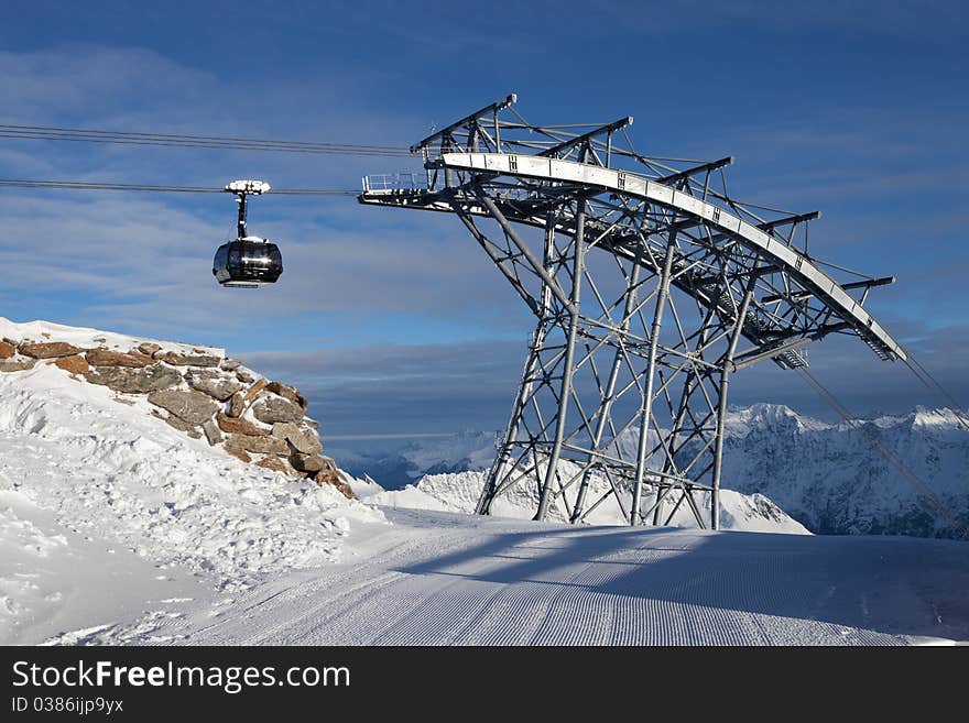 Cable-car in alps