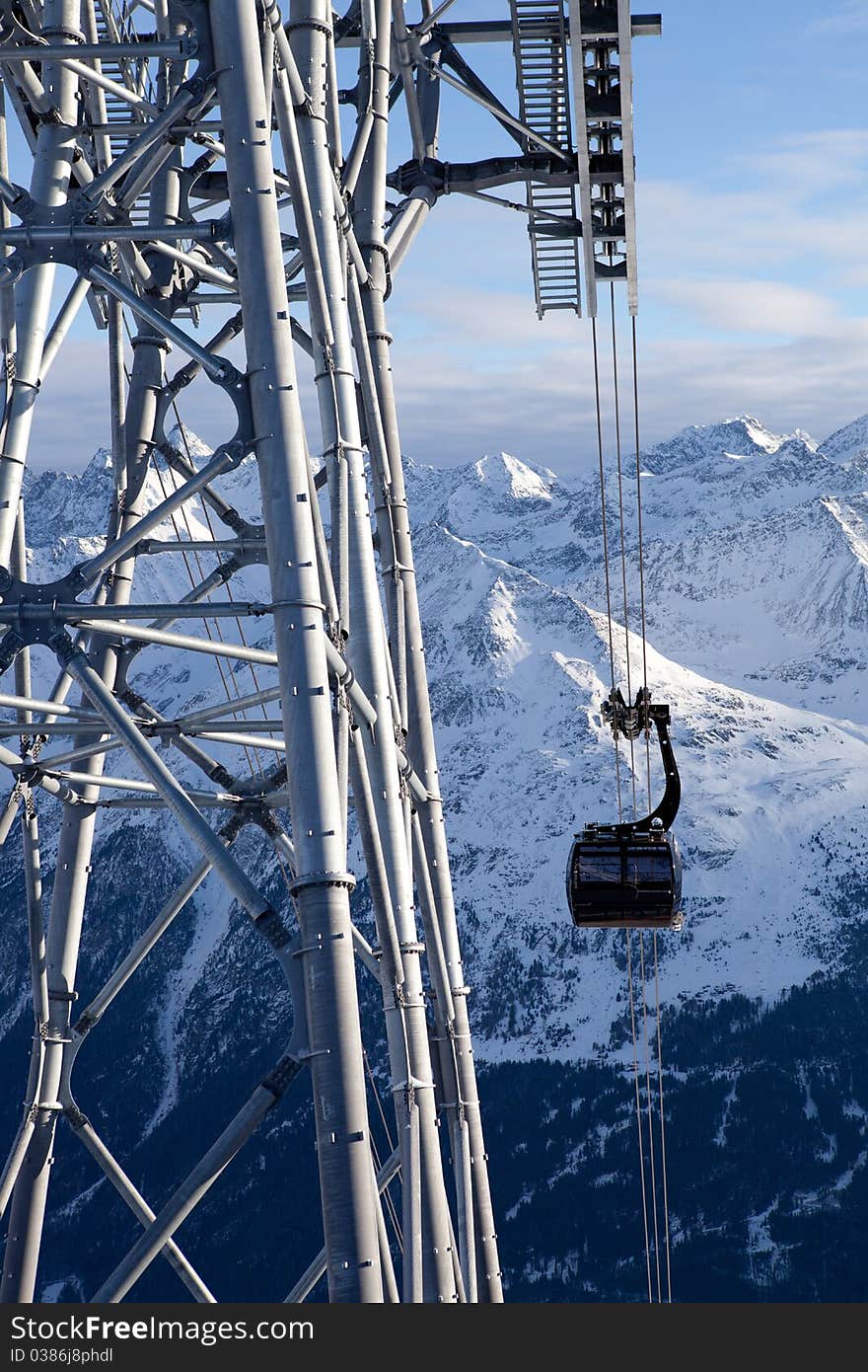 Cable-car in alps