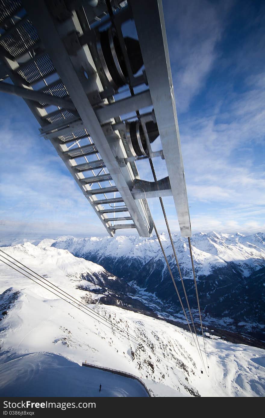 Cable-car in alps