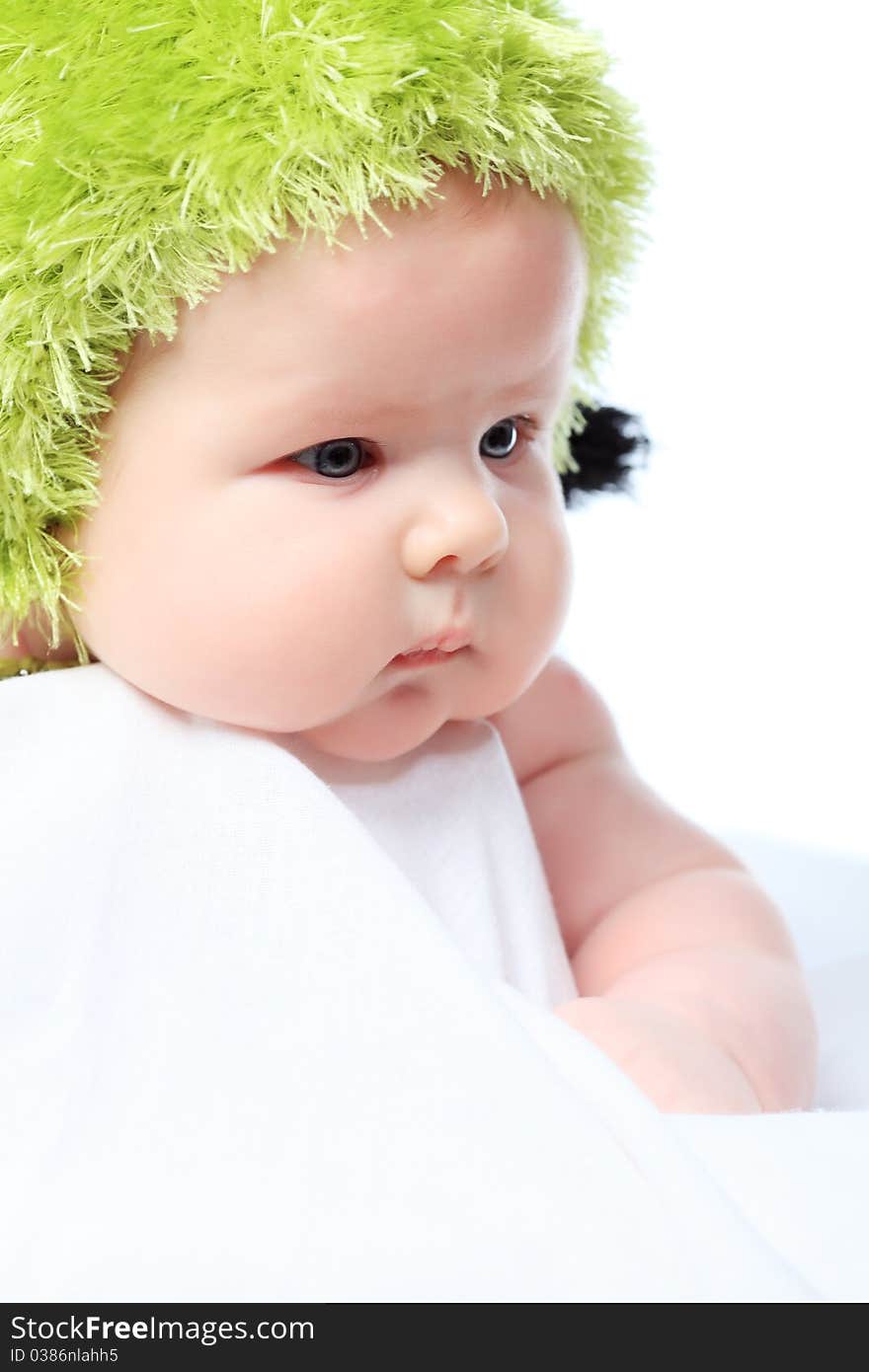 Beautiful baby. Shot in a studio. Isolated on white. Beautiful baby. Shot in a studio. Isolated on white.