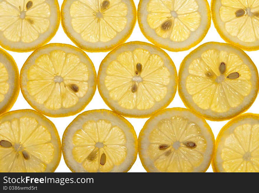 Lemon Slices Isolated On White